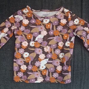 Carter's Kids Long Sleeve Shirt - Brown and Purple Floral